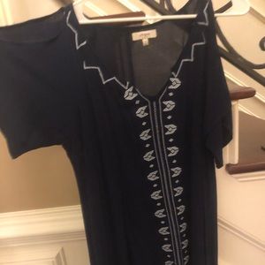 Umgee navy embroidered dress/coverup